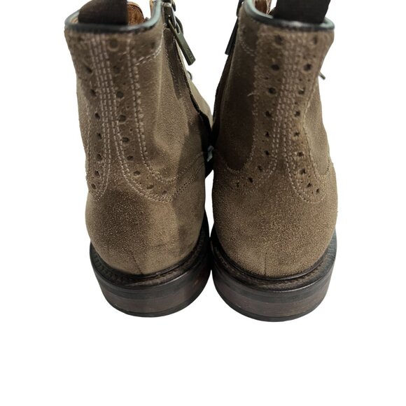 Massimo Dutti Brogue Lace Up Ankle Boots in Taupe main image 7